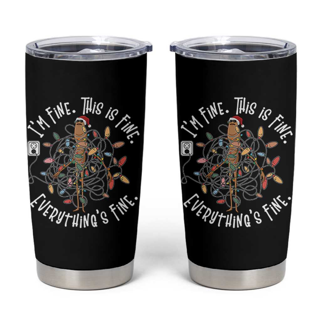 Marcus The Worm Christmas Tumbler Cup I'm Fine Everything Is Fine School Counselor Mental Health - Wonder Print Shop