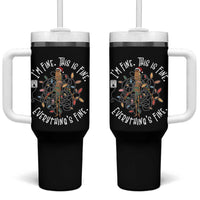 Marcus The Worm Christmas Tumbler With Handle I'm Fine Everything Is Fine School Counselor Mental Health - Wonder Print Shop