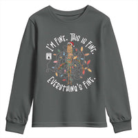 Marcus The Worm Christmas Youth Sweatshirt I'm Fine Everything Is Fine School Counselor Mental Health - Wonder Print Shop