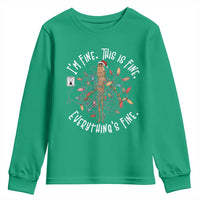 Marcus The Worm Christmas Youth Sweatshirt I'm Fine Everything Is Fine School Counselor Mental Health - Wonder Print Shop