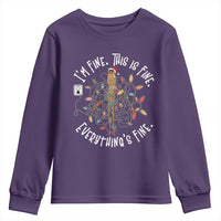 Marcus The Worm Christmas Youth Sweatshirt I'm Fine Everything Is Fine School Counselor Mental Health - Wonder Print Shop