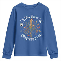 Marcus The Worm Christmas Youth Sweatshirt I'm Fine Everything Is Fine School Counselor Mental Health - Wonder Print Shop