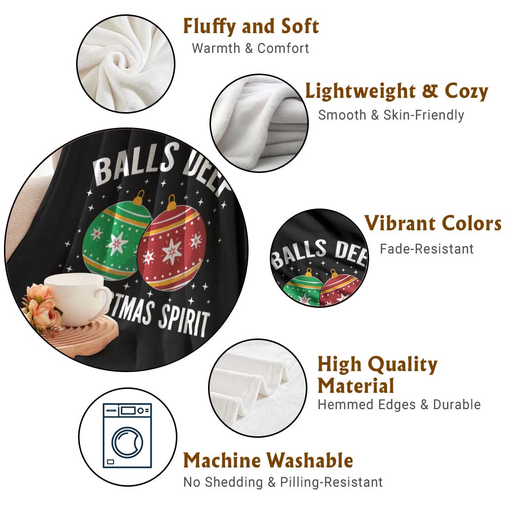 Funny Dirty Christmas Throw Blanket Rude Adult Humor Balls Deep Into Christmas Spirit - Wonder Print Shop