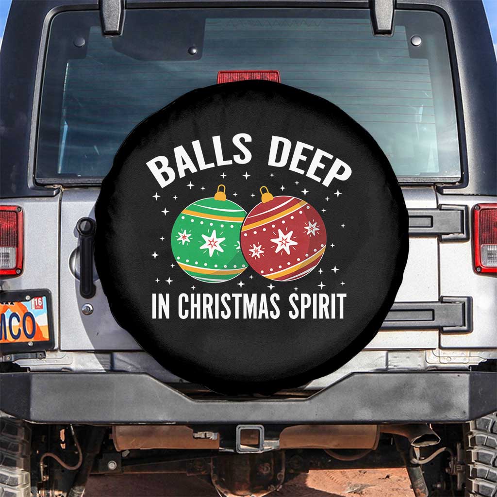 Funny Dirty Christmas Spare Tire Cover Rude Adult Humor Balls Deep Into Christmas Spirit - Wonder Print Shop