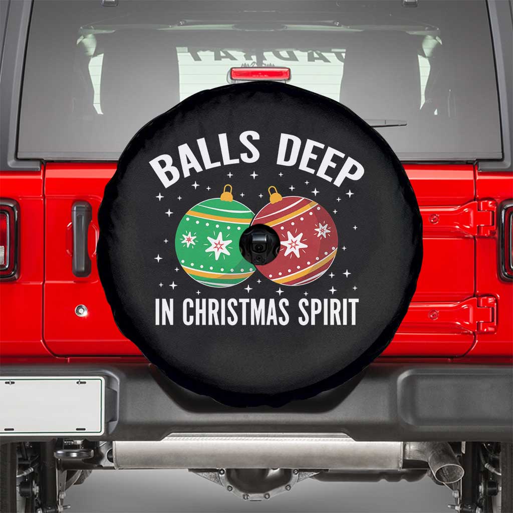 Funny Dirty Christmas Spare Tire Cover Rude Adult Humor Balls Deep Into Christmas Spirit - Wonder Print Shop