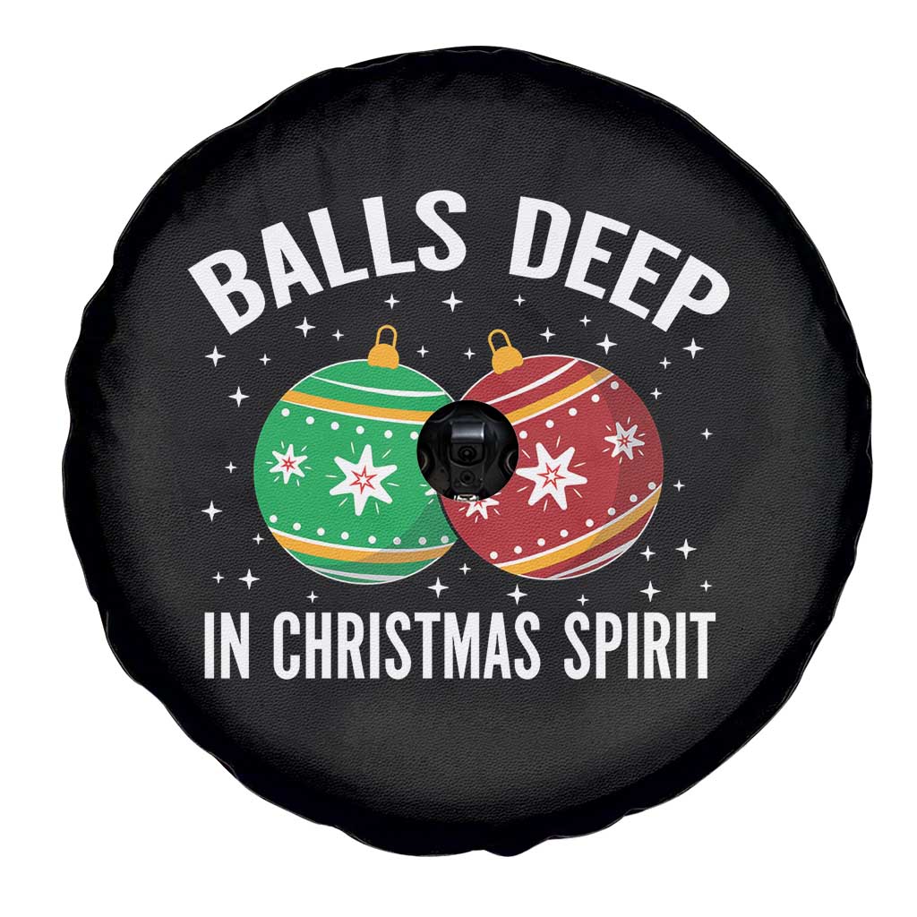 Funny Dirty Christmas Spare Tire Cover Rude Adult Humor Balls Deep Into Christmas Spirit - Wonder Print Shop