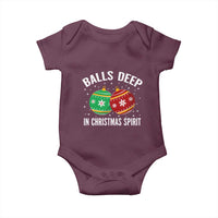 Funny Dirty Christmas Baby Onesie Rude Adult Humor Balls Deep Into Christmas Spirit - Wonder Print Shop