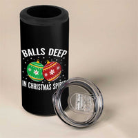 Funny Dirty Christmas 4 in 1 Can Cooler Tumbler Rude Adult Humor Balls Deep Into Christmas Spirit - Wonder Print Shop