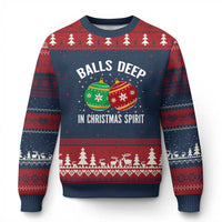 Funny Dirty Xmas Ugly Christmas Sweater Rude Adult Humor Balls Deep Into Xmas Spirit - Wonder Print Shop