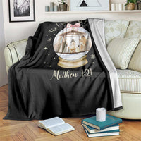 Nativity Scene Christmas Throw Blanket The Greatest Gift of All Christian Coquette Bow Matthew 1:21 - Wonder Print Shop