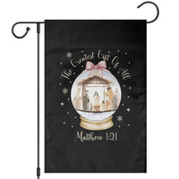 Nativity Scene Christmas Garden Flag The Greatest Gift of All Christian Coquette Bow Matthew 1:21 - Wonder Print Shop