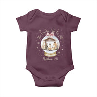 Nativity Scene Christmas Baby Onesie The Greatest Gift of All Christian Coquette Bow Matthew 1:21 - Wonder Print Shop