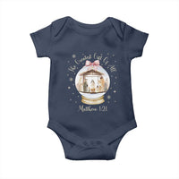 Nativity Scene Christmas Baby Onesie The Greatest Gift of All Christian Coquette Bow Matthew 1:21 - Wonder Print Shop