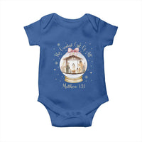 Nativity Scene Christmas Baby Onesie The Greatest Gift of All Christian Coquette Bow Matthew 1:21 - Wonder Print Shop