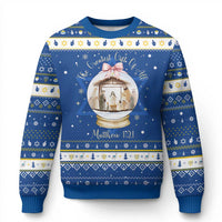 Nativity Scene Christmas Hanukkah Ugly Sweater The Greatest Gift of All Christian Coquette Bow Matthew 1:21 - Wonder Print Shop