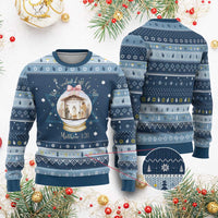 Nativity Scene Christmas Hanukkah Ugly Sweater The Greatest Gift of All Christian Coquette Bow Matthew 1:21 - Wonder Print Shop