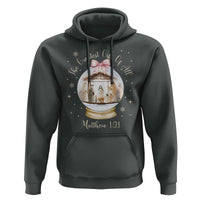 Nativity Scene Christmas Hoodie The Greatest Gift of All Christian Coquette Bow Matthew 1:21 - Wonder Print Shop