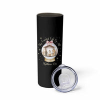 Nativity Scene Christmas Skinny Tumbler The Greatest Gift of All Christian Coquette Bow Matthew 1:21 - Wonder Print Shop