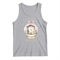 Nativity Scene Christmas Tank Top The Greatest Gift of All Christian Coquette Bow Matthew 1:21 - Wonder Print Shop