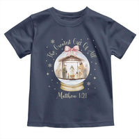 Nativity Scene Christmas Toddler T Shirt The Greatest Gift of All Christian Coquette Bow Matthew 1:21 - Wonder Print Shop