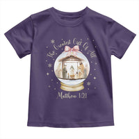 Nativity Scene Christmas Toddler T Shirt The Greatest Gift of All Christian Coquette Bow Matthew 1:21 - Wonder Print Shop