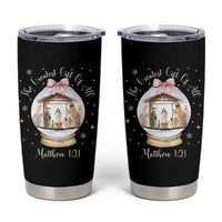 Nativity Scene Christmas Tumbler Cup The Greatest Gift of All Christian Coquette Bow Matthew 1:21 - Wonder Print Shop