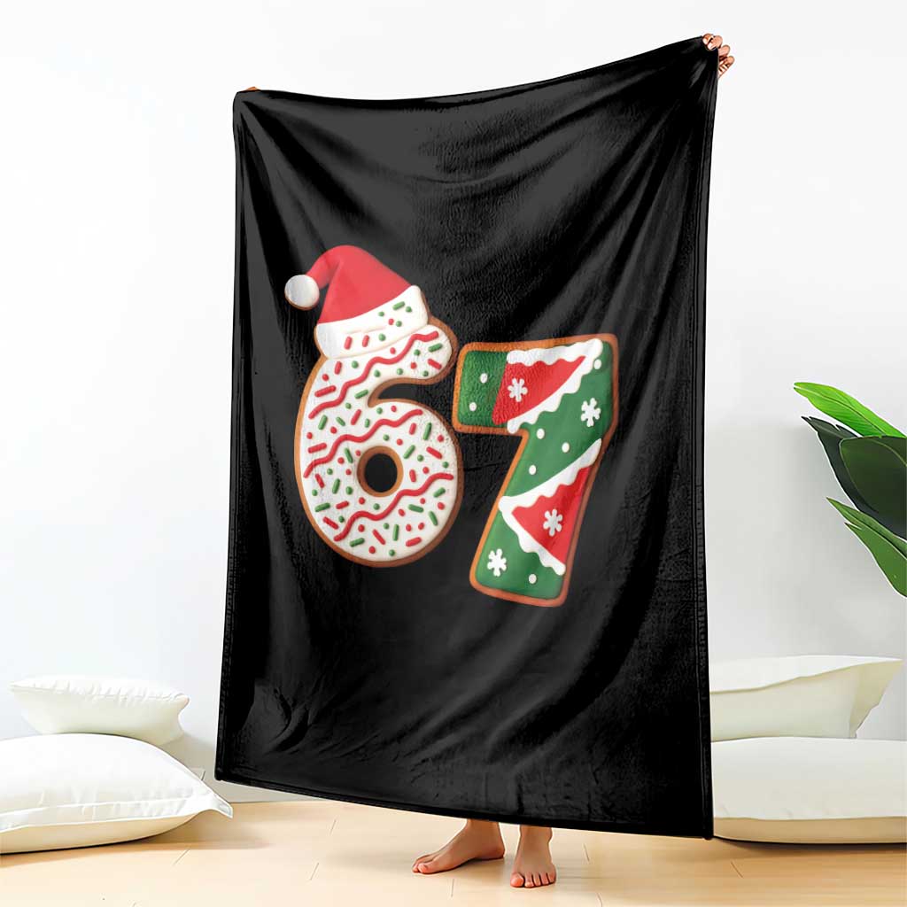 67 Christmas Throw Blanket Funny Six Seven 6 7 Meme Pajamas Gen Alpha Slang - Wonder Print Shop