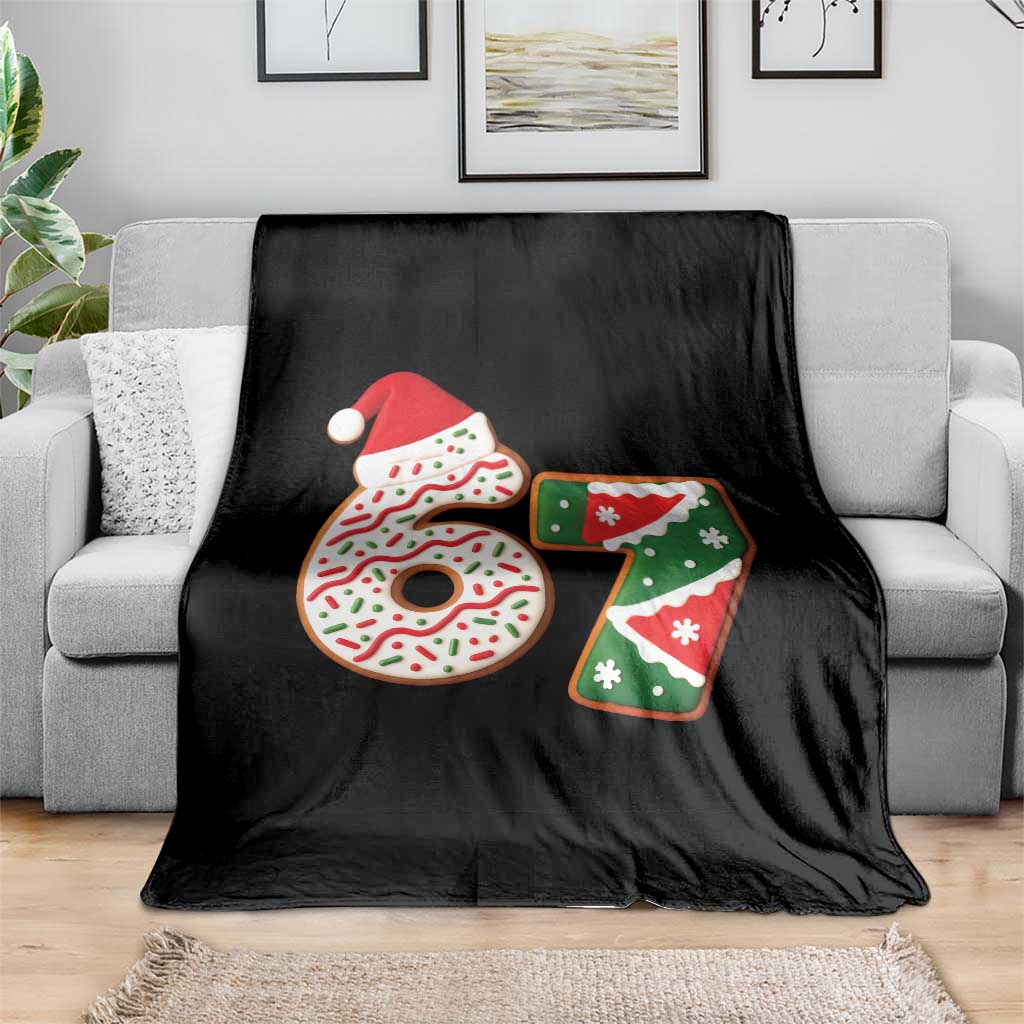 67 Christmas Throw Blanket Funny Six Seven 6 7 Meme Pajamas Gen Alpha Slang - Wonder Print Shop
