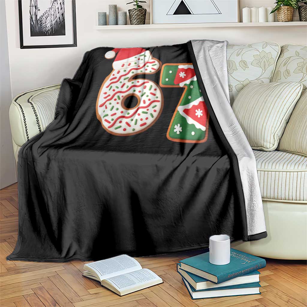67 Christmas Throw Blanket Funny Six Seven 6 7 Meme Pajamas Gen Alpha Slang - Wonder Print Shop