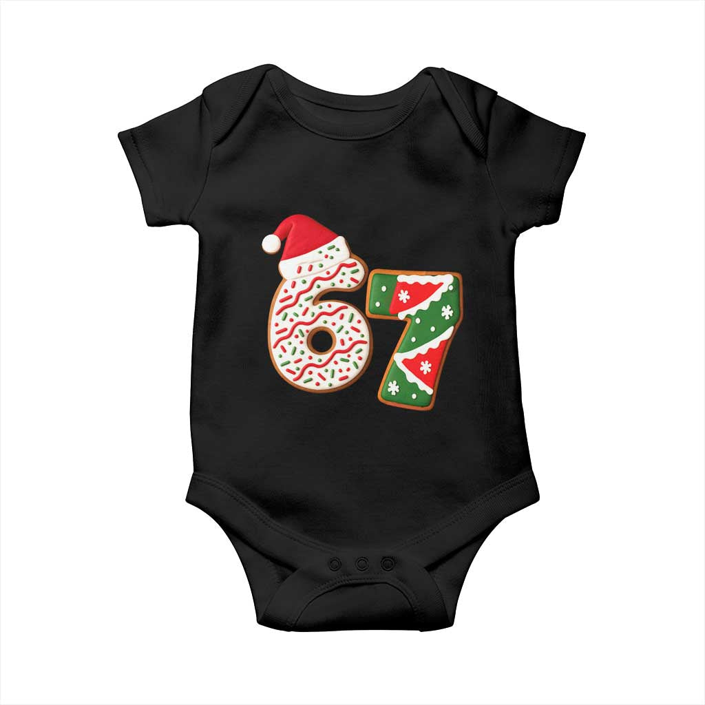 67 Christmas Baby Onesie Funny Six Seven 6 7 Meme Pajamas Gen Alpha Slang - Wonder Print Shop
