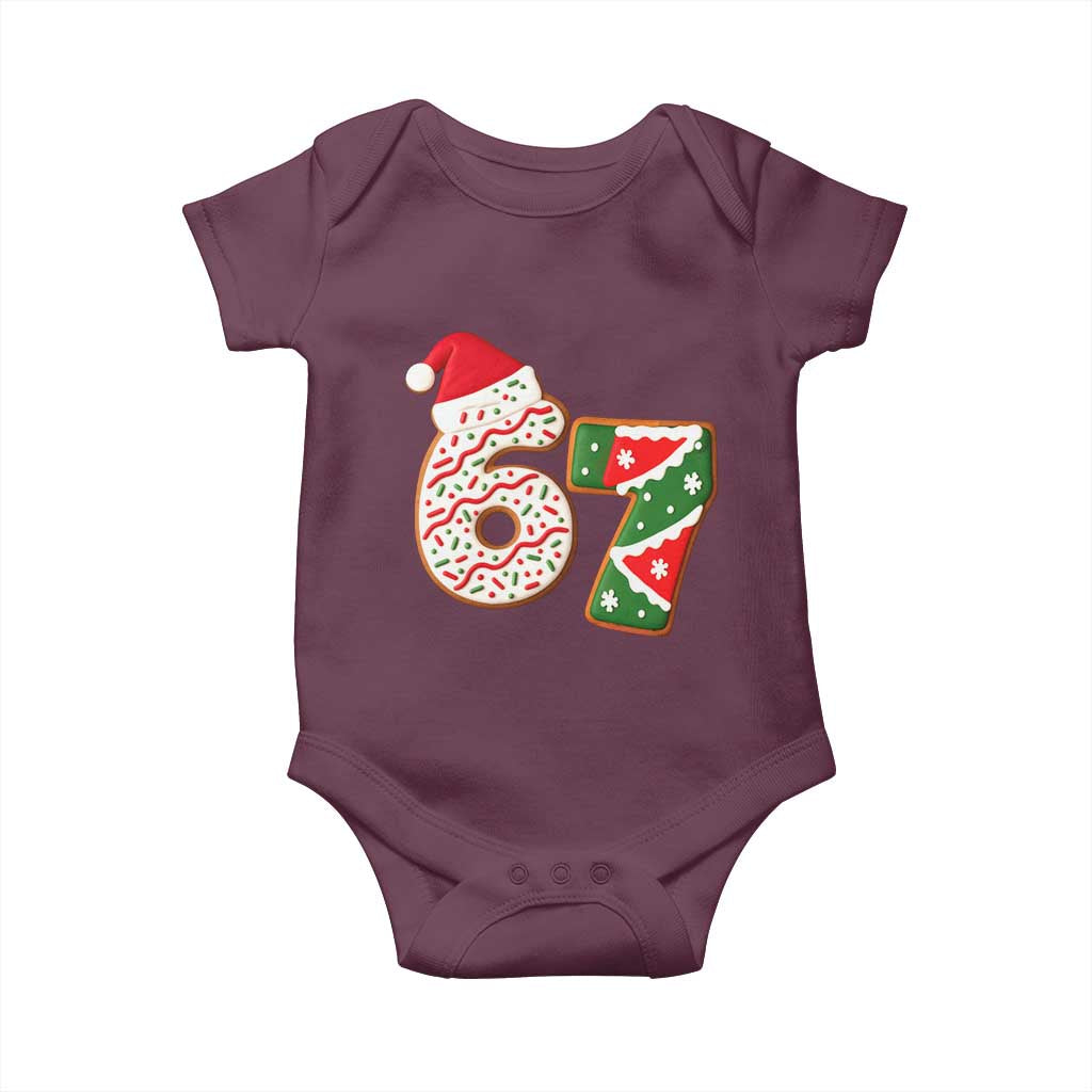 67 Christmas Baby Onesie Funny Six Seven 6 7 Meme Pajamas Gen Alpha Slang - Wonder Print Shop