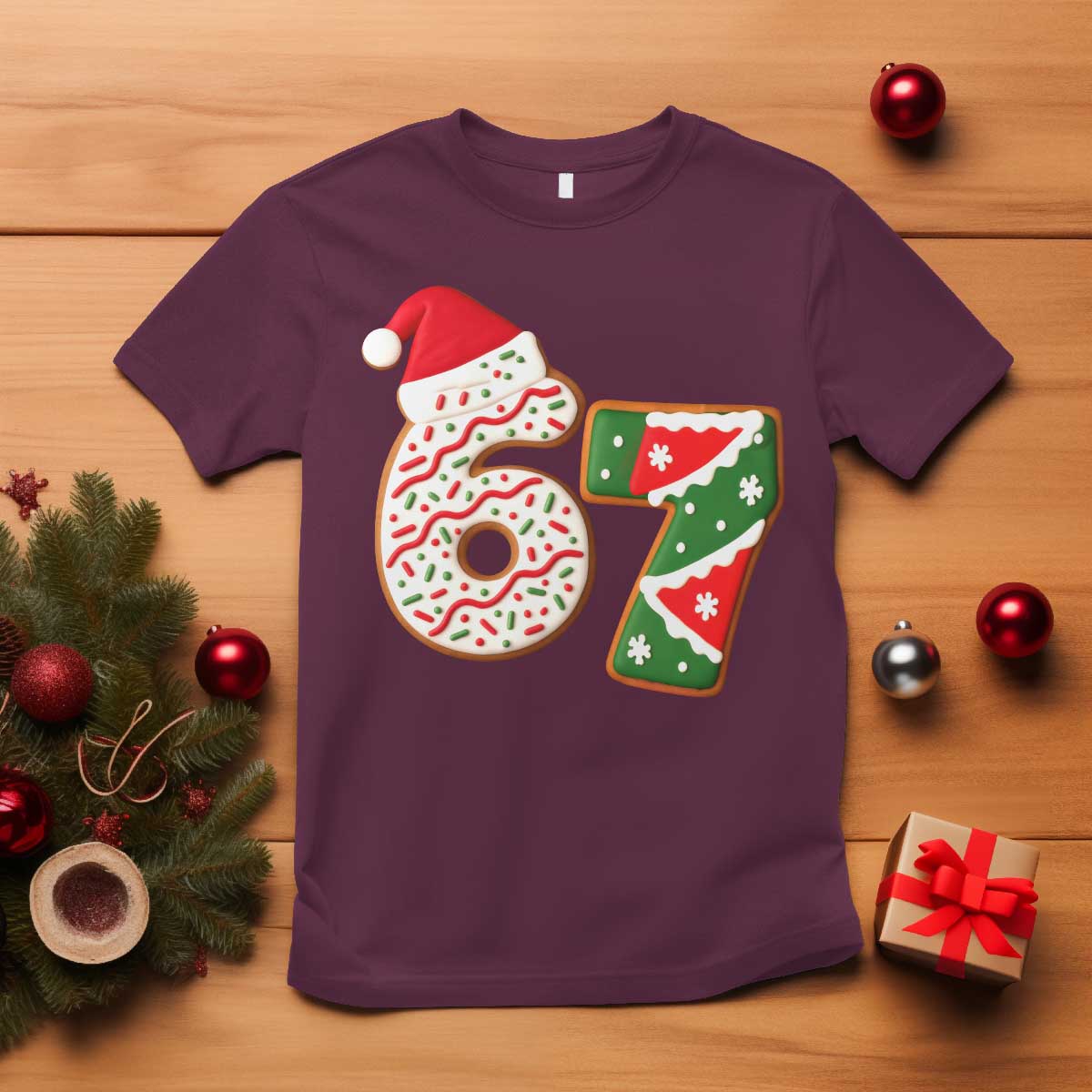 67 Christmas T Shirt Funny Six Seven 6 7 Meme Pajamas Gen Alpha Slang - Wonder Print Shop