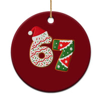 67 Christmas Ceramic Ornament Funny Six Seven 6 7 Meme Pajamas Gen Alpha Slang - Wonder Print Shop