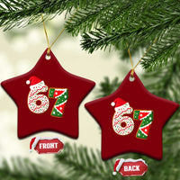 67 Christmas Ceramic Ornament Funny Six Seven 6 7 Meme Pajamas Gen Alpha Slang - Wonder Print Shop