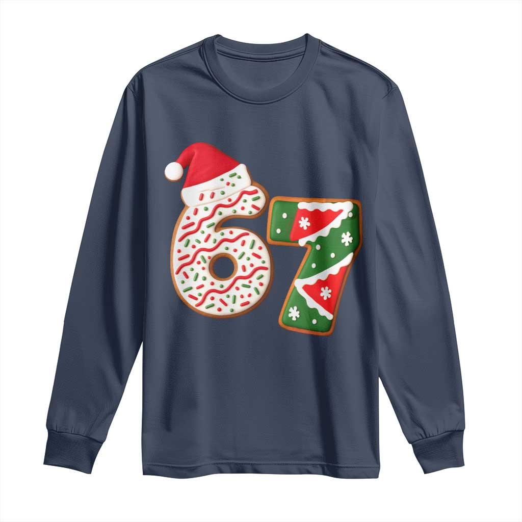 67 Christmas Long Sleeve Shirt Funny Six Seven 6 7 Meme Pajamas Gen Alpha Slang - Wonder Print Shop