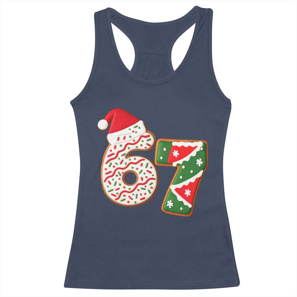 67 Christmas Racerback Tank Top Funny Six Seven 6 7 Meme Pajamas Gen Alpha Slang - Wonder Print Shop