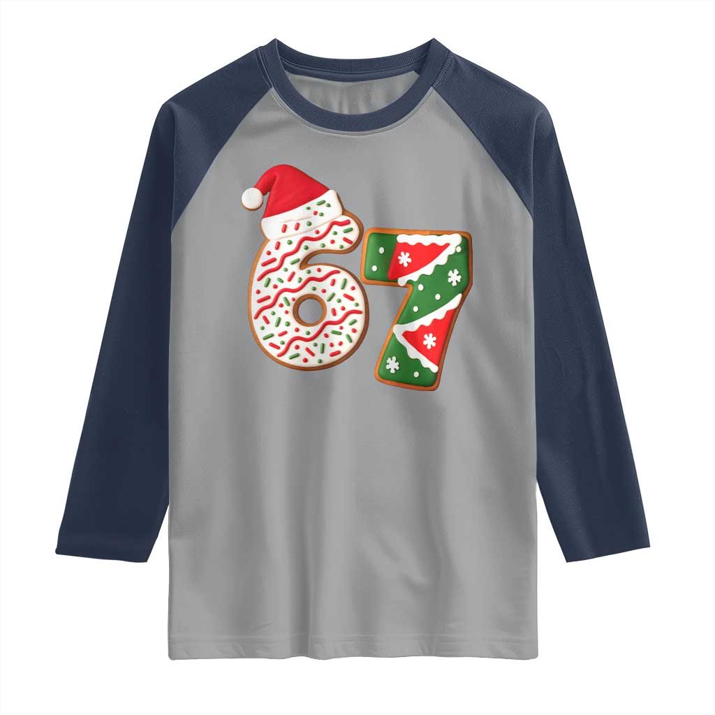 67 Christmas Raglan Shirt Funny Six Seven 6 7 Meme Pajamas Gen Alpha Slang - Wonder Print Shop