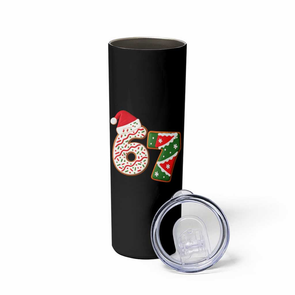 67 Christmas Skinny Tumbler Funny Six Seven 6 7 Meme Pajamas Gen Alpha Slang - Wonder Print Shop