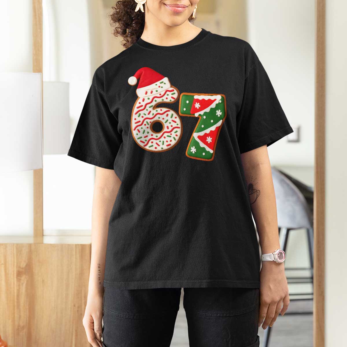 67 Christmas T Shirt For Women Funny Six Seven 6 7 Meme Pajamas Gen Alpha Slang - Wonder Print Shop