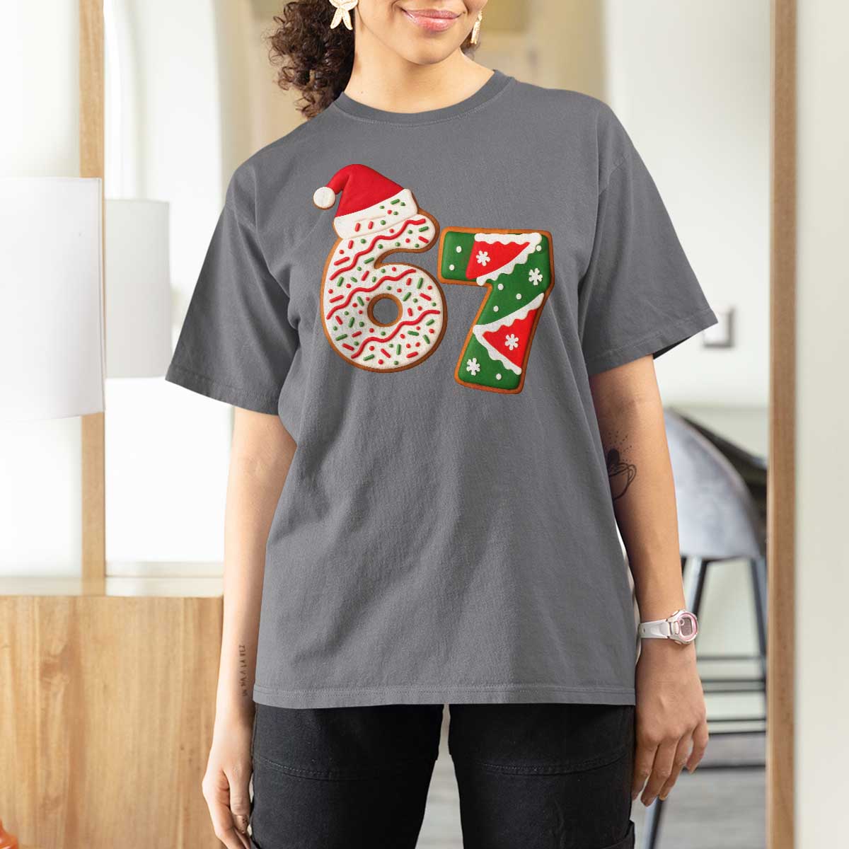 67 Christmas T Shirt For Women Funny Six Seven 6 7 Meme Pajamas Gen Alpha Slang - Wonder Print Shop