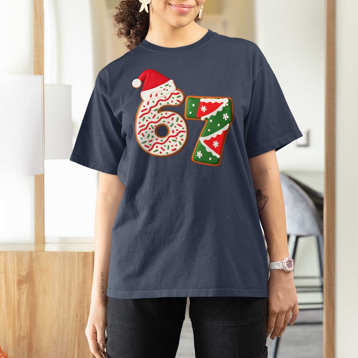 67 Christmas T Shirt For Women Funny Six Seven 6 7 Meme Pajamas Gen Alpha Slang - Wonder Print Shop