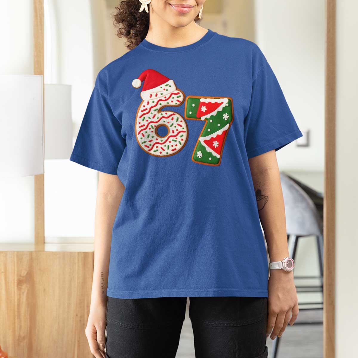 67 Christmas T Shirt For Women Funny Six Seven 6 7 Meme Pajamas Gen Alpha Slang - Wonder Print Shop