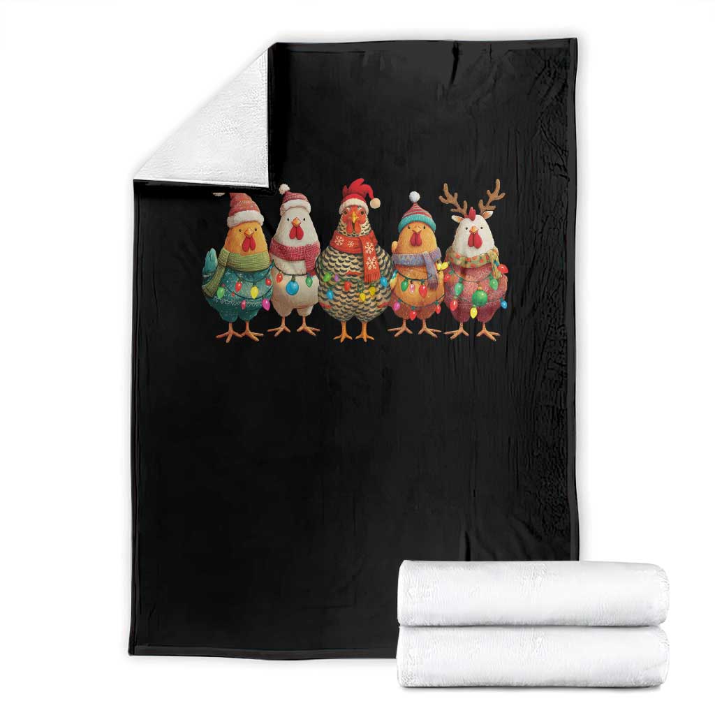 Funny Christmas Chicken Throw Blanket Funny Xmas Chickens Animals Farm Lover Gift - Wonder Print Shop