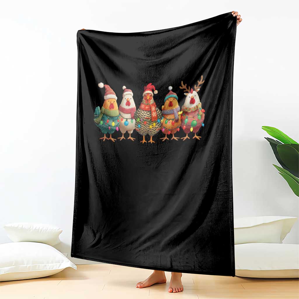 Funny Christmas Chicken Throw Blanket Funny Xmas Chickens Animals Farm Lover Gift - Wonder Print Shop