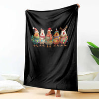 Funny Christmas Chicken Throw Blanket Funny Xmas Chickens Animals Farm Lover Gift - Wonder Print Shop
