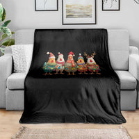 Funny Christmas Chicken Throw Blanket Funny Xmas Chickens Animals Farm Lover Gift - Wonder Print Shop
