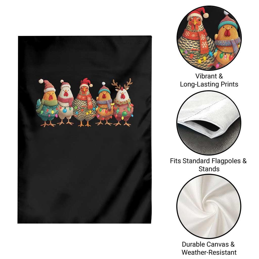 Funny Christmas Chicken Garden Flag Funny Xmas Chickens Animals Farm Lover Gift - Wonder Print Shop