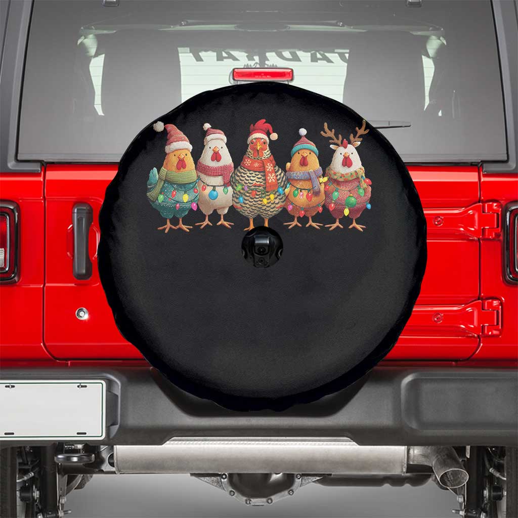 Funny Christmas Chicken Spare Tire Cover Funny Xmas Chickens Animals Farm Lover Gift - Wonder Print Shop