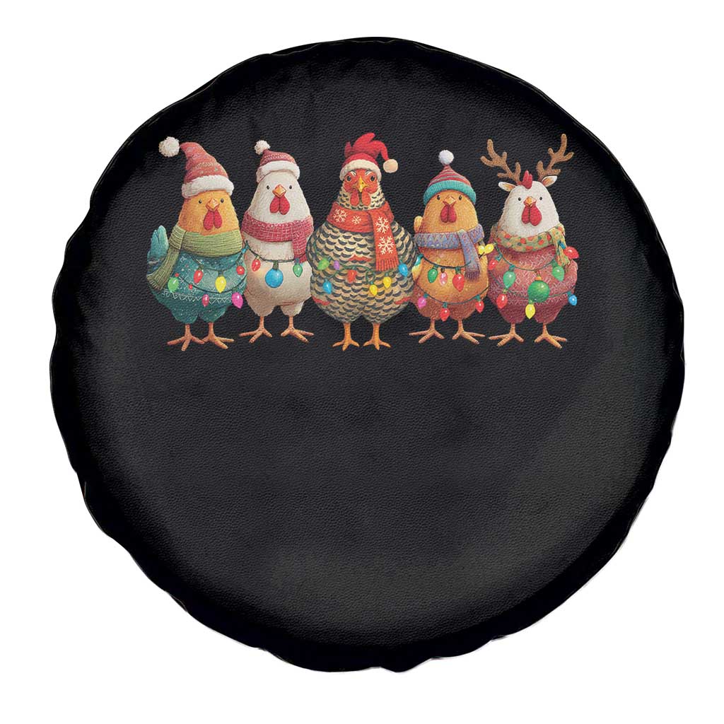 Funny Christmas Chicken Spare Tire Cover Funny Xmas Chickens Animals Farm Lover Gift - Wonder Print Shop