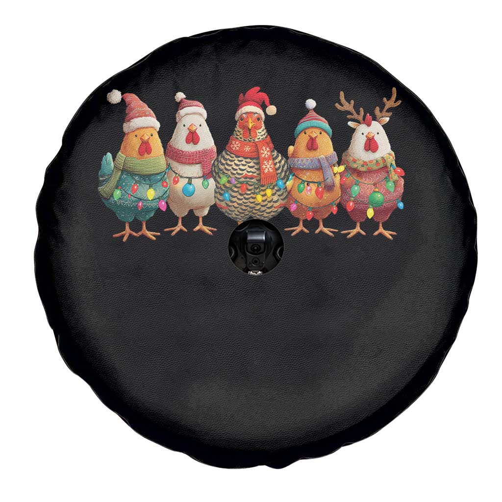 Funny Christmas Chicken Spare Tire Cover Funny Xmas Chickens Animals Farm Lover Gift - Wonder Print Shop